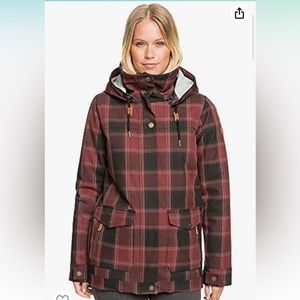 Roxy Brightshine Plaid Insulated Snowboarding Coat